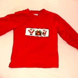 Christmas embroidered tshirt- 4T